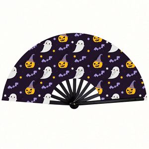 พัดไม้ไผ่แบบดั้งเดิมขนาด 33 ซม. ผ้าเพ้นท์ลายประวัติบริษัท ลำดับเวลาประวัติศาสตร์บริษัท ของที่ระลึกพนักงาน ศิลปะพื้นบ้าน ความรัก - Product Image 1