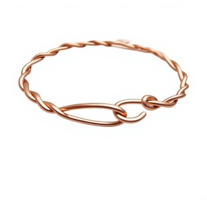 Luxury Handmade <b>Copper</b> <b>Bracelet</b> Designed With Adjustable Open Cuff Style For Premium Fashion Jewelry Buyers - Product Image 1