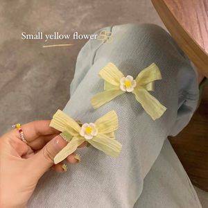 Summer super fairy <b>bow</b> hair <b>clip</b>, unique design, small hair <b>clip</b>, double <b>clip</b>, back of head side hair accessory. - Product Image 2