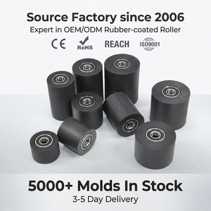Rouleau à roulettes en polyuréthane (PU) avec double roulement à billes, roue de guidage industrielle robuste pour système de convoyage - Product Image 1
