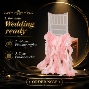 Funda de Silla de Organza Clásica Europea, Volantes de Tul, Cubre Respaldo de Silla, Accesorios de Decoración para Bodas, Banquetes, Fiestas, Hoteles y Eventos - Product Image 5
