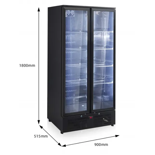 High-Class Single-Temperature Wine Cabinet Cooler 2 doors Commerccial glass wine drink display showcase Wine Refrigerator