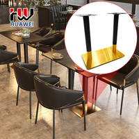 Pied de table HUAWEI moderne en métal doré brossé en forme de X, support de luxe en acier avec design croisé pour table à manger