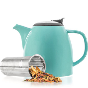 Ensemble de théière en céramique de voyage personnalisé théière en porcelaine émaillée de couleur chinoise infuseur en acier inoxydable portable pour la maison - Product Image 1