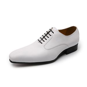 Zapatos de Vestir Formales Blancos y Elegantes para Hombre, Estilo Oxford, OEM/ODM - Product Image 1