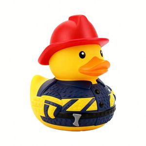 Juguete Promocional de Goma Personalizado con Diseño de Pato Bombero, Juguetes de Baño para Bebés, Juguete Único para la Bañera con Divertidos Diseños - Product Image 3