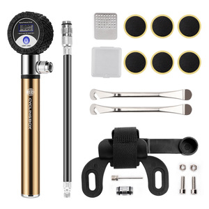 Cyclingbox Bicycle Pump <b>Kit</b> Aluminum Alloy <b>Mini</b> Pump With Digital Gauge Tire Repair <b>Tools</b> Set For Bike Maintenance - Product Image 5