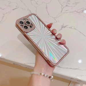 Design de luxe en gros pour <span class=keywords><strong>IPhone</strong></span> 15pro couverture de téléphone portable souple Tpu dégradé gravure laser Bling étui de téléphone <span class=keywords><strong>holographique</strong></span> - Product Image 6