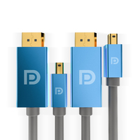 Câble Mini DP vers DP 1.4 de haute qualité 4Kx2K, paire torsadée, adaptateur convertisseur DP vers pour projecteur et microphone