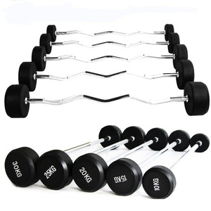 Set de Barras Rectas y Curvas <span class=keywords><strong>EZ</strong></span> Fijas Comerciales para Levantamiento de Pesas, Culturismo, Gimnasio en Casa, Equipo de Entrenamiento de Fuerza - Product Image 4