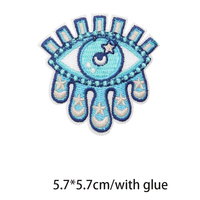 Prêt à expédier nouveauté bleu couleur main papillon coeur mauvais yeux survêtements personnalisés attirail sergé Patch broderie pour vêtements