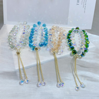 Vente chaude Mode Double Rangée Bracelet En Cristal Coloré Femmes Bracelet Réglable