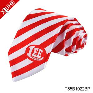 Fashion Classic High Quality OEM <strong>Tie</strong> <strong>Red</strong> Stripe School Uniform Necktie Jacquard Custom Logo Polyester <strong>Tie</strong> - Product Image 6
