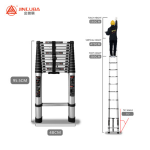 ODM/OEM Telescopic <strong>Aluminum</strong> <strong>Ladder</strong> <strong>Single</strong> Straight Telescopic <strong>Aluminum</strong> <strong>Ladder</strong> - Product Image 2