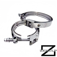 Kit de colliers de serrage double en V à dégagement rapide, poli miroir, en acier inoxydable SS304, sur mesure OEM, pour tuyau d'échappement turbo de 3,0 pouces, robustes