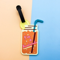Étiquette de bagage en PVC mignonne en forme d'animal avec nom et carte d'identité, étiquette de valise amusante pour une identification facile