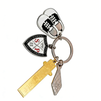 Porte-clés en émail doux or et argent Porte-clés en métal avec conception personnalisée Porte-clés avec logo personnalisé Porte-clés personnalisé