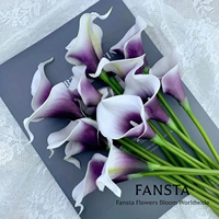 Bunga Calla Lily PU Real Touch, Bunga Artifisial Realistis Buatan Tangan, Calla Lily Lembut Grosir untuk Pernikahan & Pesta