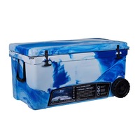 Glacière rigide réutilisable rotomoulée 110QT, motif camouflage, qualité alimentaire, performance thermique 5 jours, portable pour camping en extérieur