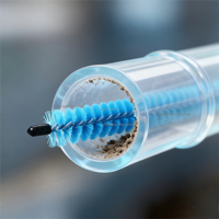 Brosse industrielle robuste en nylon bleu en spirale pour l'entretien et le nettoyage des refroidisseurs