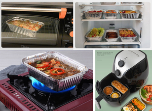 Tia Nhôm Lá Bao Bì Takeaway Hộp Salad Hộp Ăn Trưa Xách Tay Nhôm Lá Bát Nướng Nhôm Lá Hộp Ăn Uống Với Nắp - Product Image 5