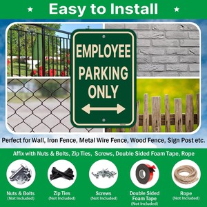 Señal Reflectante de Solo Estacionamiento <span class=keywords><strong>para</strong></span> Empleados - Señal de Aluminio Resistente <span class=keywords><strong>para</strong></span> Estacionamientos <span class=keywords><strong>Comerciales</strong></span> y de Oficinas - Product Image 4