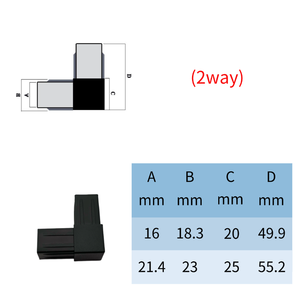 ข้อต่อท่อพลาสติกทรงสี่เหลี่ยมคุณภาพสูงแบบมุมฉาก 2-6 ทาง สำหรับท่อขนาด 30 มม. 20 มม. 25 มม. - Product Image 3