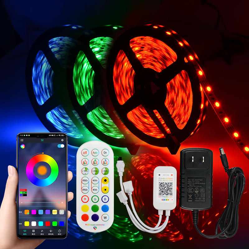 Customized SMD5050 10m Long WS2811 digital rgb LED Strip Kit LC8806 waterproof RGB 24key LED strip kit