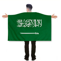 Drapeau d'Arabie Saoudite personnalisé en polyester imprimé, 3x5 pieds, 100% polyester, logo personnalisé, résistant aux UV, bannière extérieure