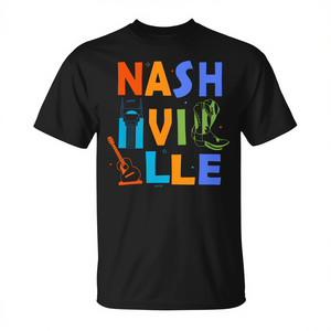 Camiseta de Nashville de manga corta, unisex, con cuello redondo, diseño de guitarra de Music City, regalo de recuerdo - Product Image 2