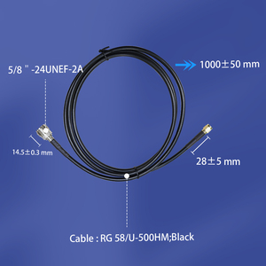 Cable Coaxial de Alta Precisión con Longitud Personalizable, Conector N Hembra a SMA Macho, Niquelado, Pigtail <span class=keywords><strong>RG</strong></span> <span class=keywords><strong>58</strong></span> <span class=keywords><strong>U</strong></span>-500HM - Product Image 4