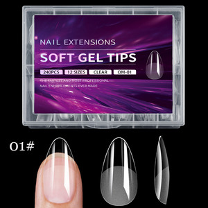 240 faux ongles carrés en ABS, semi-mat, anti-rayures, fins, style français, pour nail art - Product Image 1