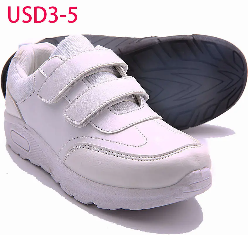 USD3-5 Grosir Pabrik Sepatu Anak Laki-laki Hitam Putih Disesuaikan Desainer Kasual Sneakers Sekolah Murah untuk Anak Laki-laki