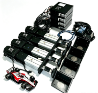 Máquina de movimiento para carreras multijugador en centros de experiencia de juego, plataforma de actuación de movimiento 4DOF 6DOF para proyectos de exhibición en centros comerciales interiores