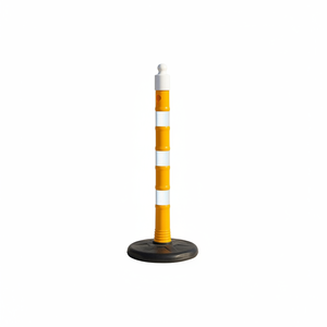 Poste de Advertencia Reflectante Amarillo con Boya de 110 x 8 cm para Seguridad Vial y de Tráfico, Hecho de Plástico de Goma PE, Poste Delimitador - Product Image 2