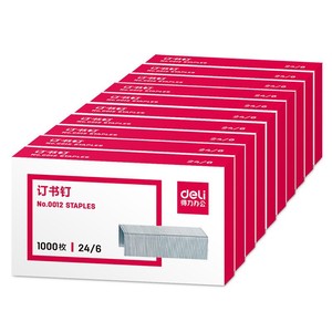 Grapas para Papelería Deli No. 12 24 Awg Tamaño estándar metálico para uso en oficinas - Product Image 4