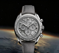 Montre mécanique automatique de luxe pour homme, multifonction, chronographe, cadran surface lunaire, bracelet en nylon, montre sport