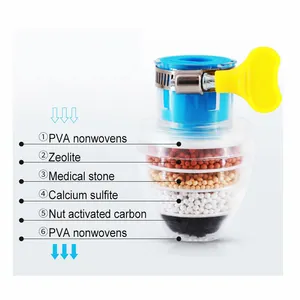 Mini Draagbare Zeoliet Actieve Kool Kraanfilter Filtratie Gootsteen Kraan Water Filter