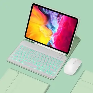 Kickstand Pu cuero Bluetooth teclado Tablet cubre casos para Ipad Tablet caso con teclado inalámbrico teclado caso