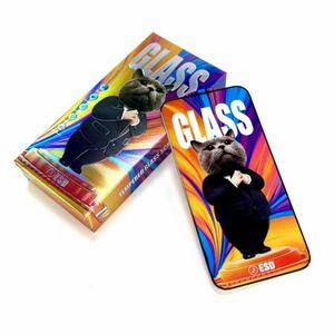 Anti-statico <span class=keywords><strong>Mr</strong></span> Cat Full Glue 2.5D HD vetro temperato trasparente per iPhone 16 15 14 13 Pro MAX protezione dello schermo Mobile vetro temperato - Product Image 1