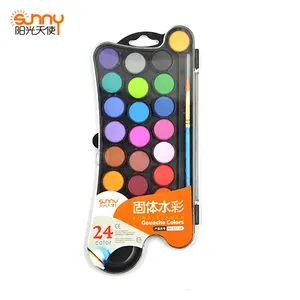 SUNNY Art Supplies hochwertige 24 Farben 23 mm OEM Produktion feste Aquarell Farbe Kuchen Set für die Malerei