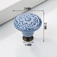Boutons de meuble en céramique colorés, poignées décoratives pour tiroirs, poignées rondes vintage pour armoires, placards, commodes, portes