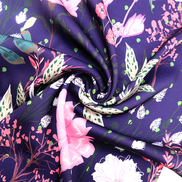 Kahn Colorful Fabric Digital Satin Silk Fabric Custom Stock Print Pure Silk Satin Fabric Blouse for Women