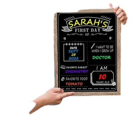First Day Last Day of School Chalkboard Double Sided Sign with Frame School Sign blackboard for Back to School