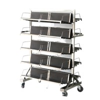 Myesde Fabricant Vente Directe Mobile ESD Chiffre d'Affaires Véhicule Antistatique en Acier Inoxydable PCB Chariot Suspendu Panier Sécurité