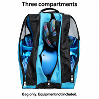 Sac de transport pour patins à roulettes avec trois compartiments, bleu