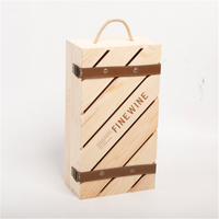 Mallette de transport de stockage de vin de pin à charnière rustique loquet de verrouillage bouteille en bois emballage caisse boîte cadeau pour bière, whisky, Champagne