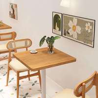 Ensemble table et chaises en bois massif de style japonais, structure métallique, mobilier de restaurant pour cafés commerciaux, boulangeries, restaurants de desserts