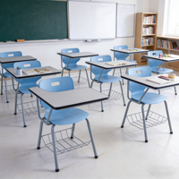 Chaise d'étude pour adultes et étudiants avec tableau d'écriture en bois pour universités, écoles, réunions, salles de classe, conférences et formations