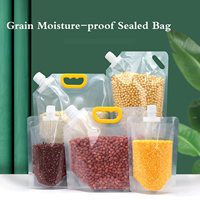 Sachet à bec verseur transparent pour céréales et grains, résistant à l'humidité, 1 kg 5 kg, pour l'emballage du riz, sacs d'emballage, sac de conservation alimentaire hydrogéné
